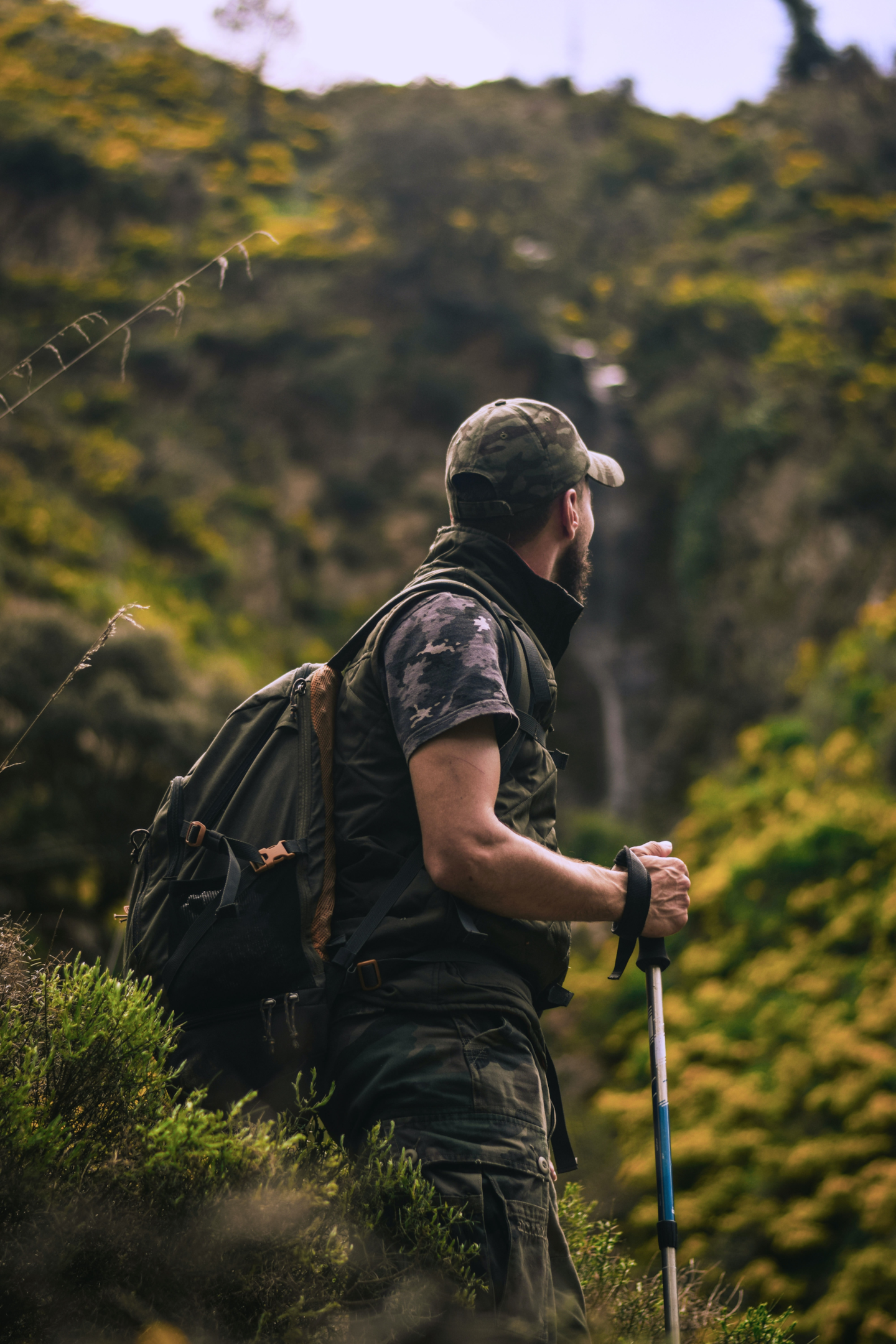 man hiking