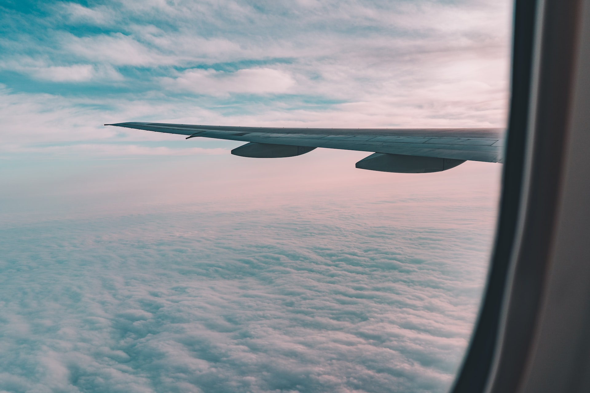 An aircraft flying at a high altitude.