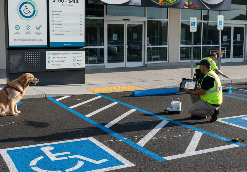 What Are the ADA Parking Space Signage Requirements? 9 charge for ada-compliant handicap painting