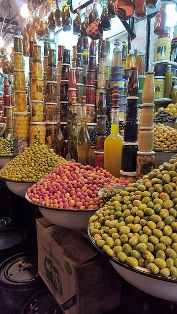 marrakech, market, olives