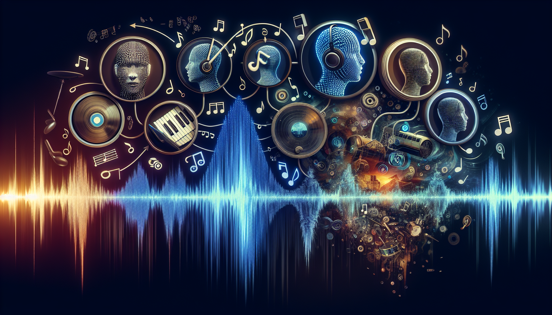 Artistic representation of AI voice cloning success in music