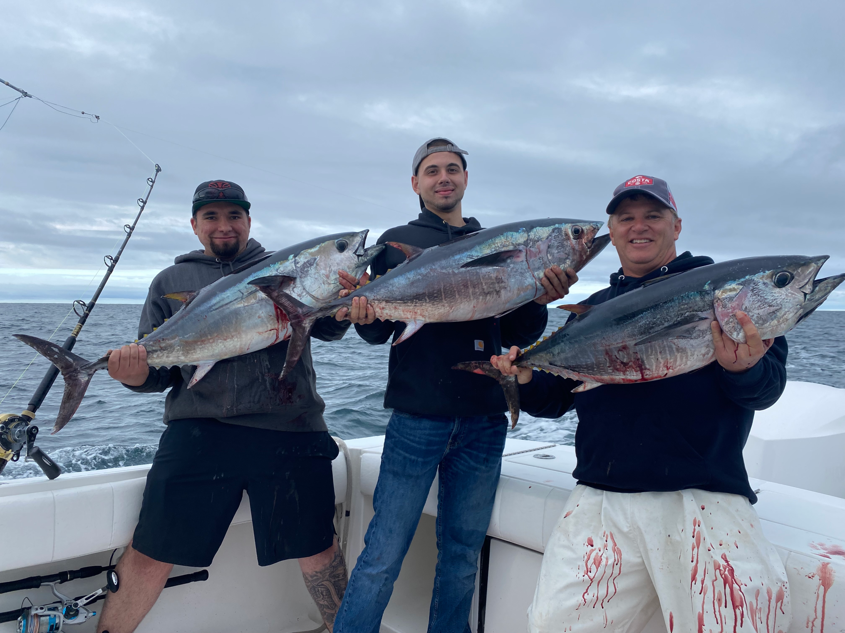 A photo of a fresh catch of tuna during the RI fishing report