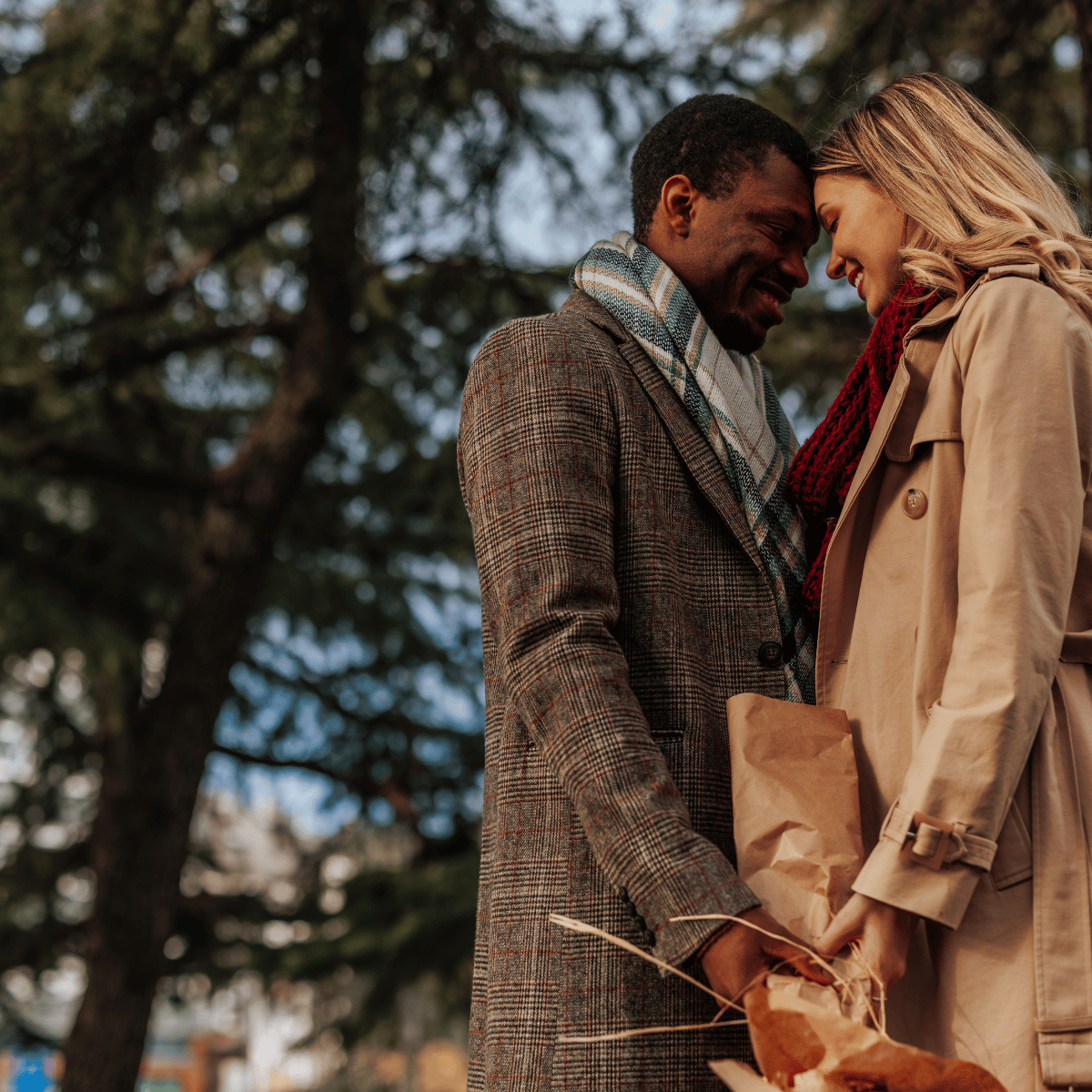 Couple walking in the park