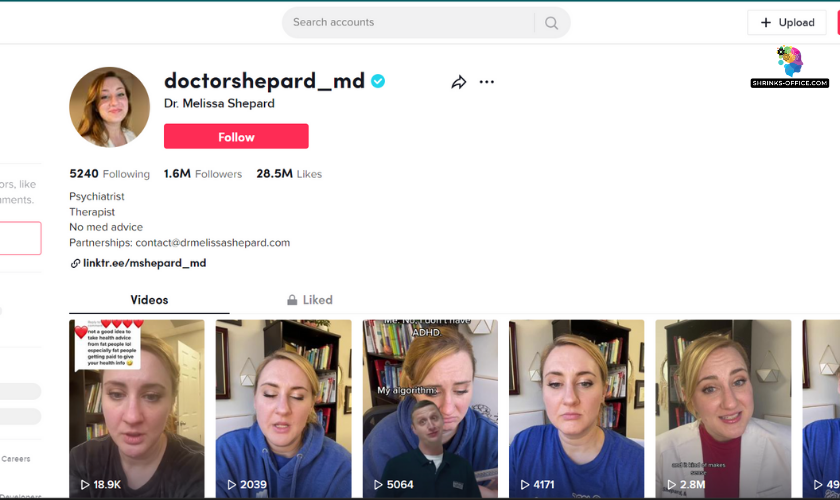 Melissa Shepard's tiktok profile filled with mental health content 