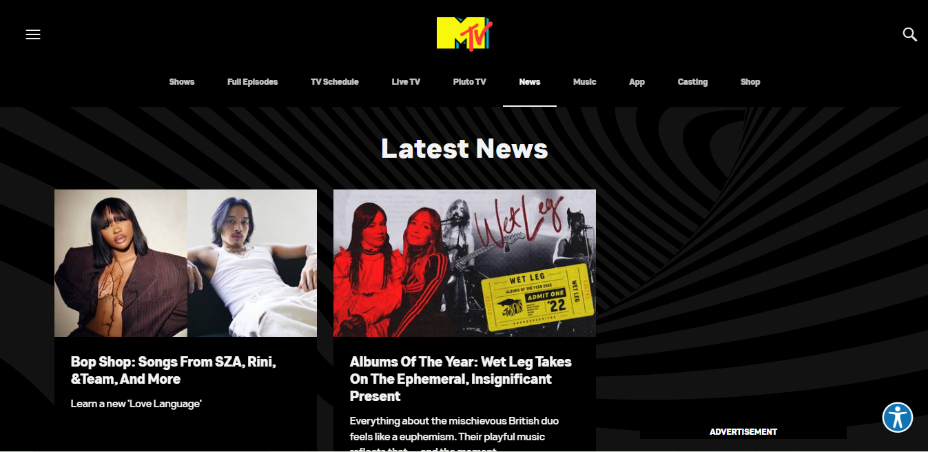 MTV News is an online publication dedicated to maintaining public interest in the entertainment world’s latest news, events, and gossip.