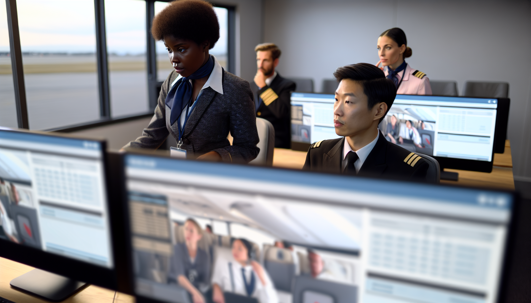 Photo of role-specific customer service training in an aviation LMS
