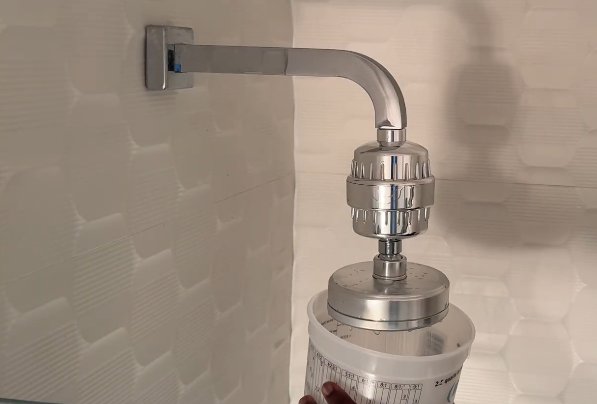 shower water using Aqua Home Group shower filter