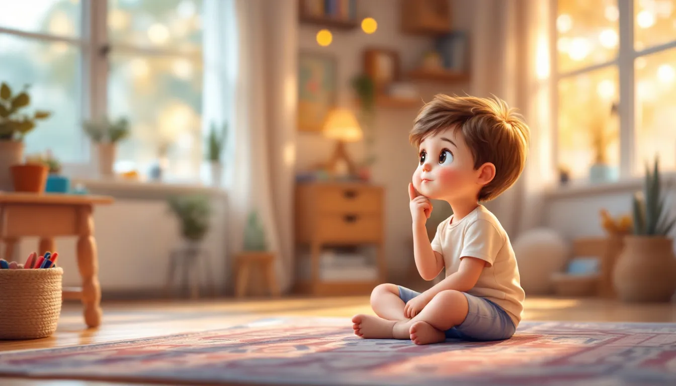A child reflecting on their feelings, indicating the importance of monitoring emotional health.