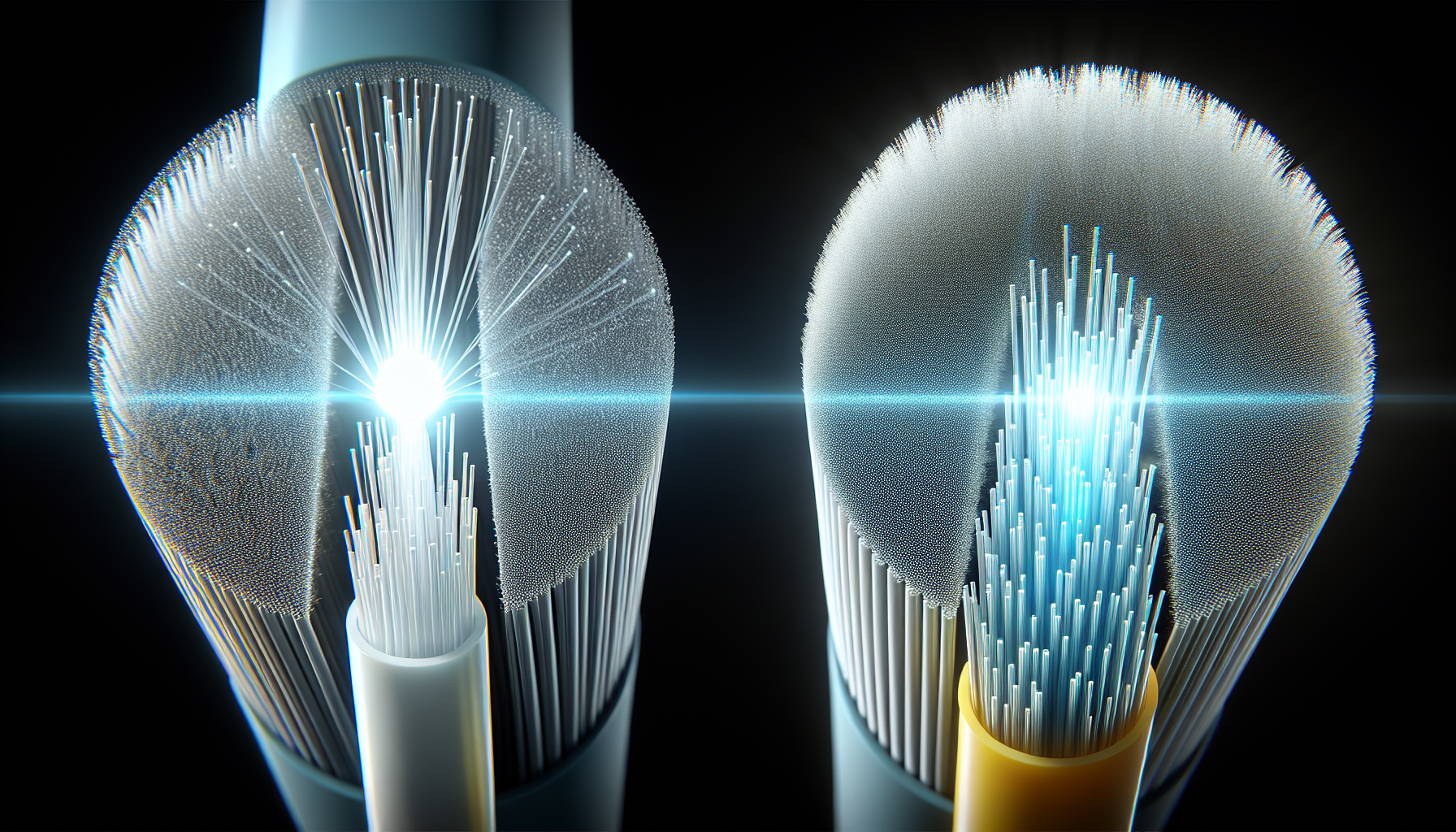 Comparison of glass and plastic fiber optic cables