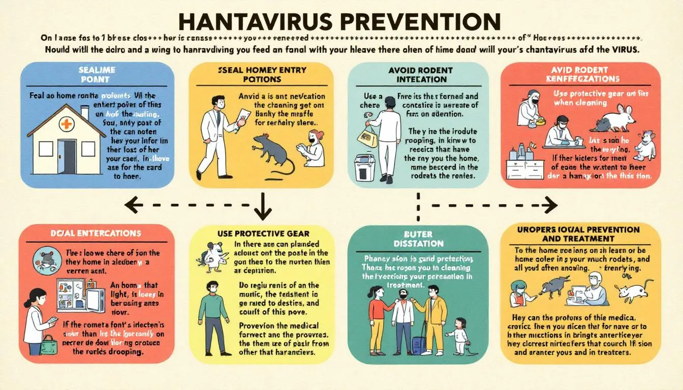 A diagram highlighting prevention strategies for hantavirus infections.