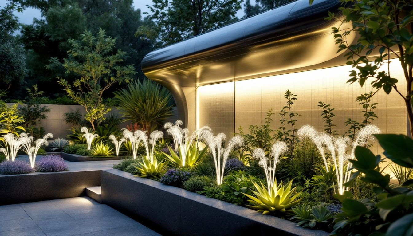 6a7ad22a 3623 4ac4 ba11 7bd7fd21f6d0 A rainwater harvesting system installed in a garden, showcasing innovative water conservation methods.