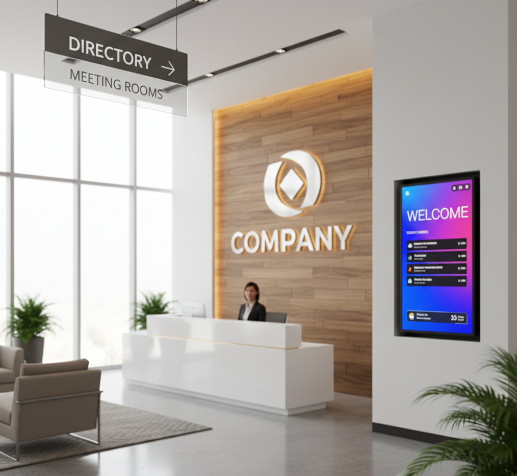 What are the Types of Indoor Signage? 2 lobby signage