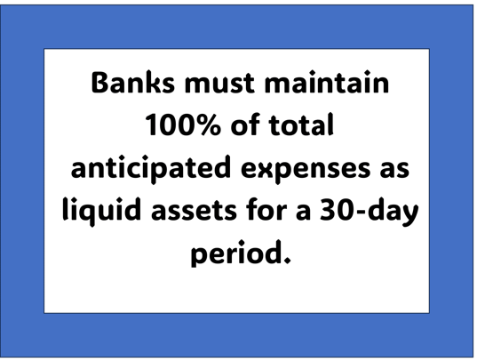 Bank liquidity rules for banking organizations
