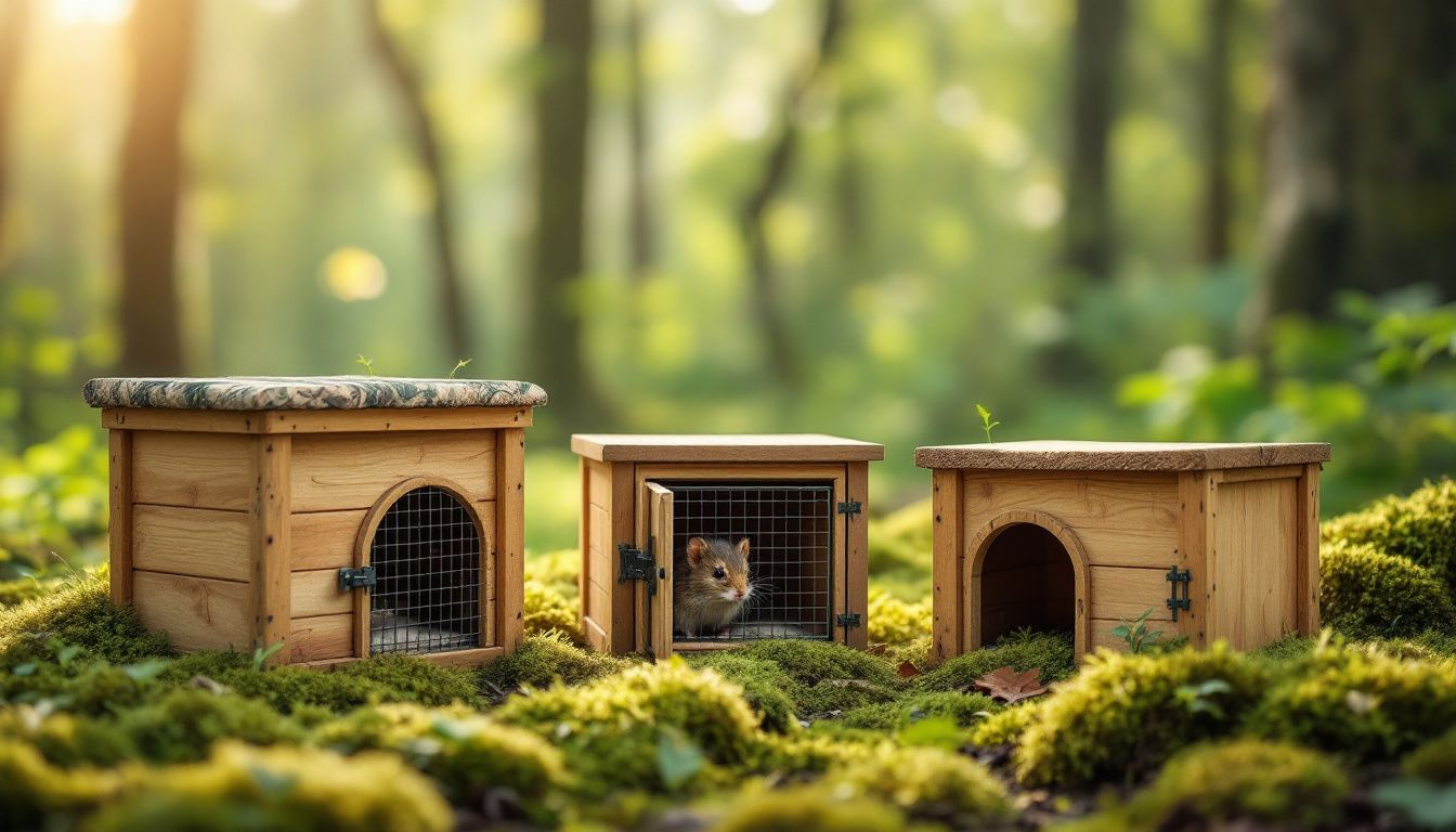 A selection of humane traps for wildlife.