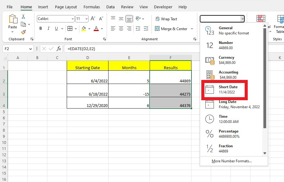 Excel stores dates internally.