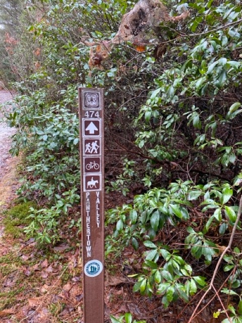 Panthertown Valley Trail Sign Post