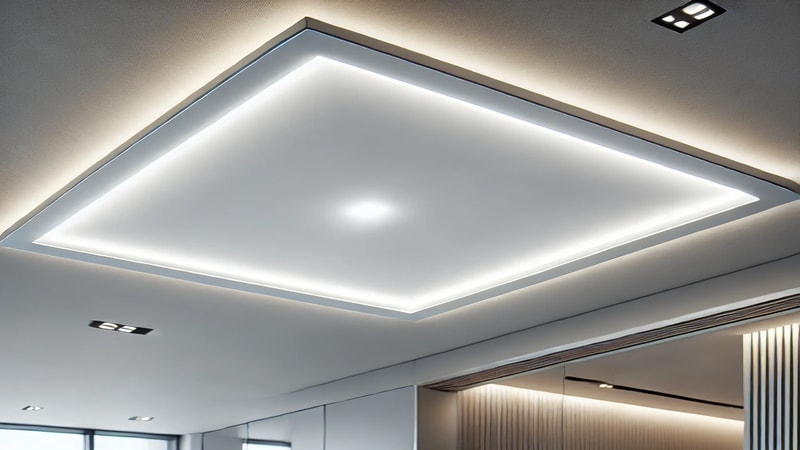 Recessed LED Panel Installed Inside Ceiling