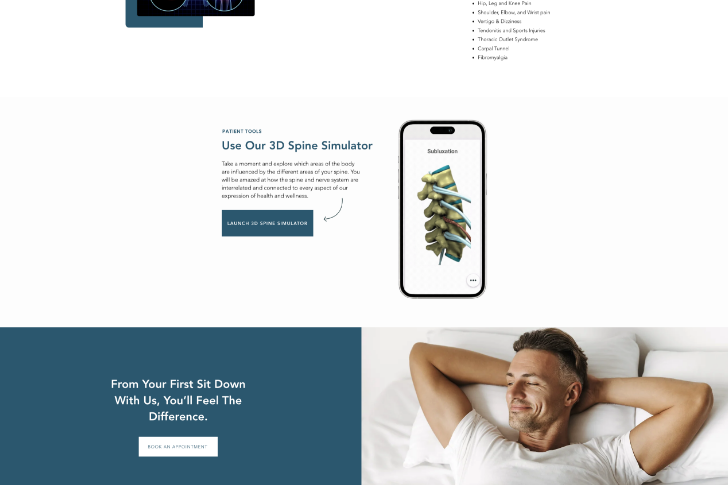 Chiropractic Website Design 3D Spine Simulator