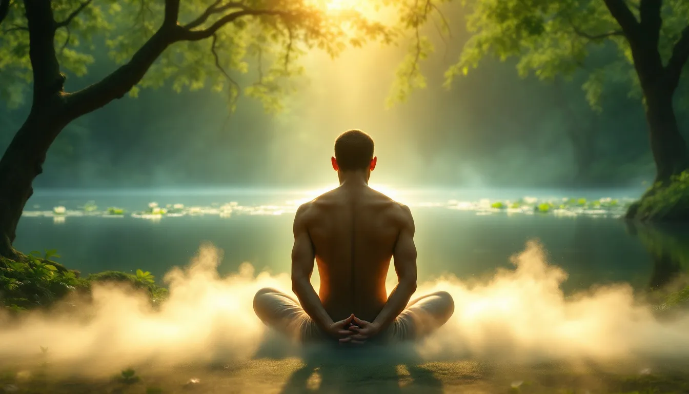 Ein Bild von einer Kundalini Yoga Praxis mit einem Yogi, der eine Yoga-Position einnimmt.