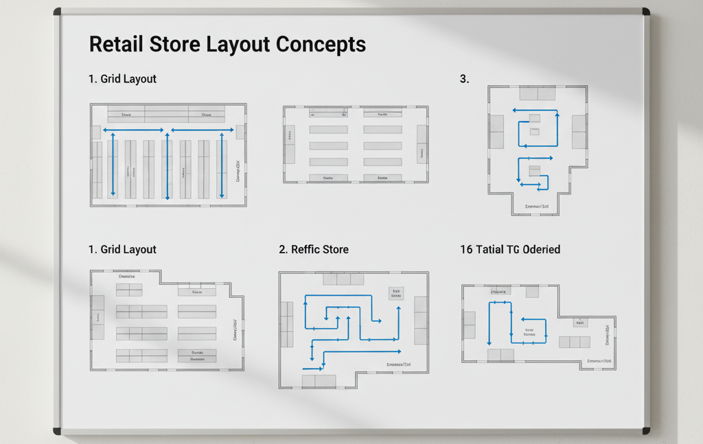 30 Innovative Retail Design Ideas to Increase In-Store Sales 2 the 6 basic designs for a store layout