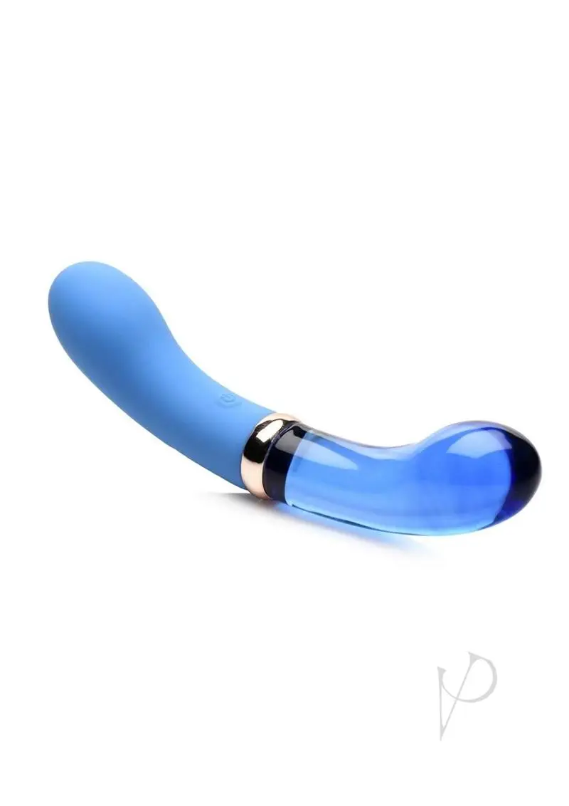 Prisms Vibra Glass 10X Dual End G Spot Vibrator Blue