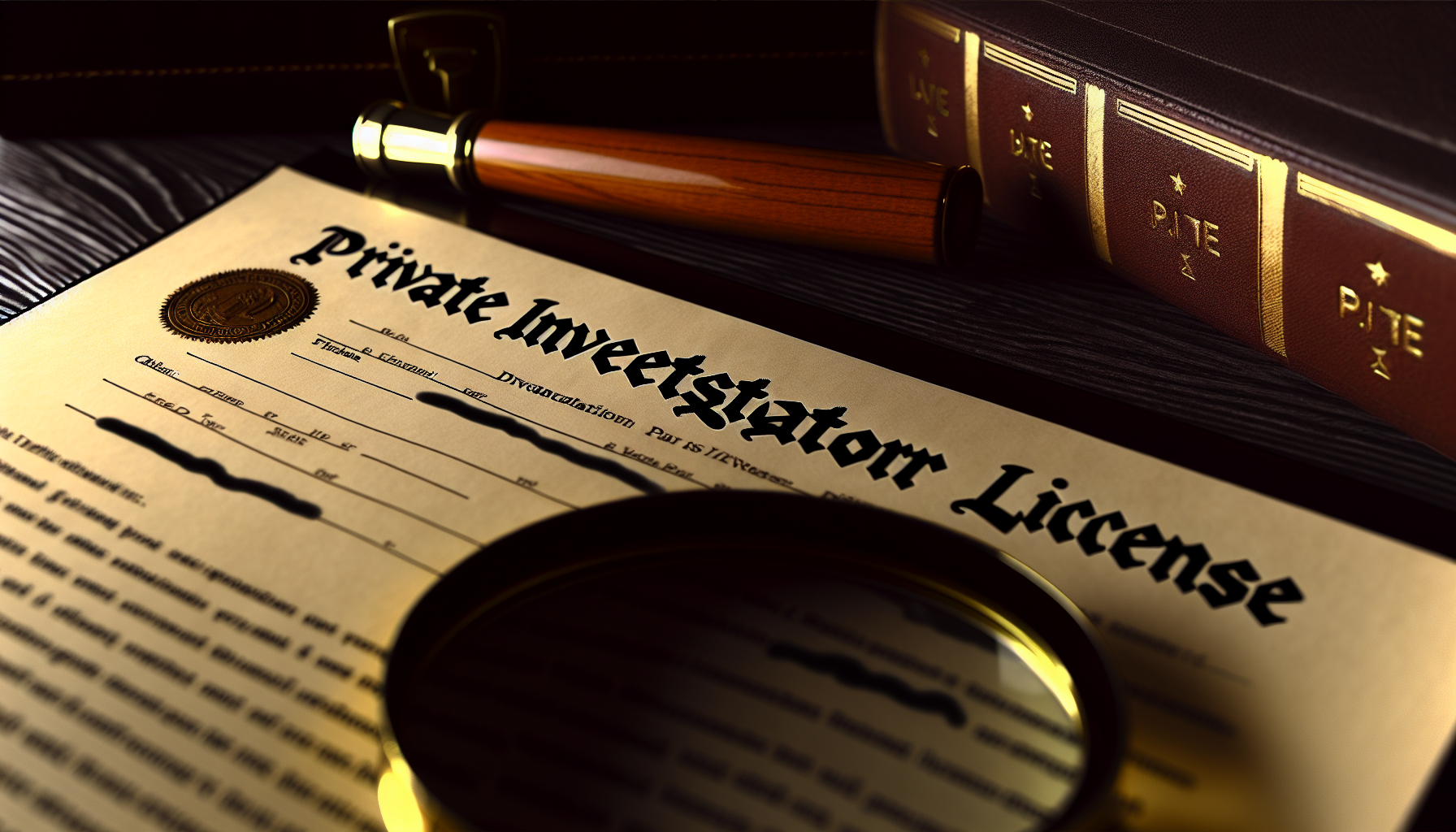 Private investigator license document
