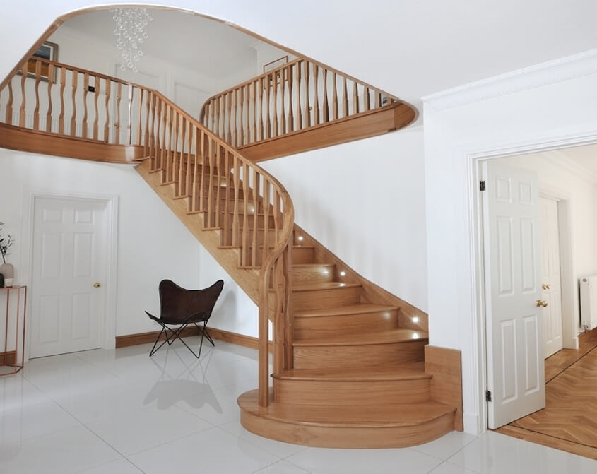 modern natural oak staircase