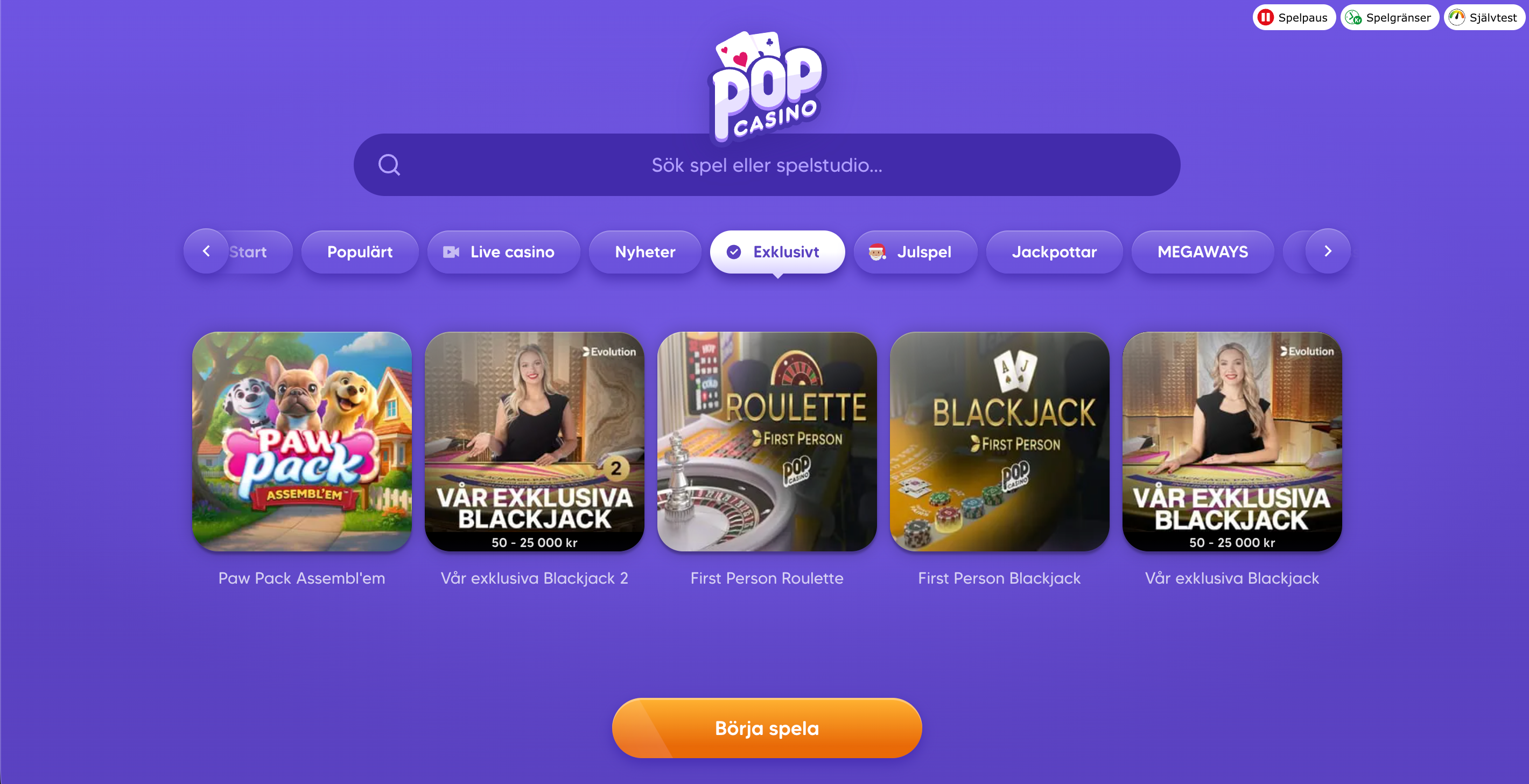 spel som finns i casinot