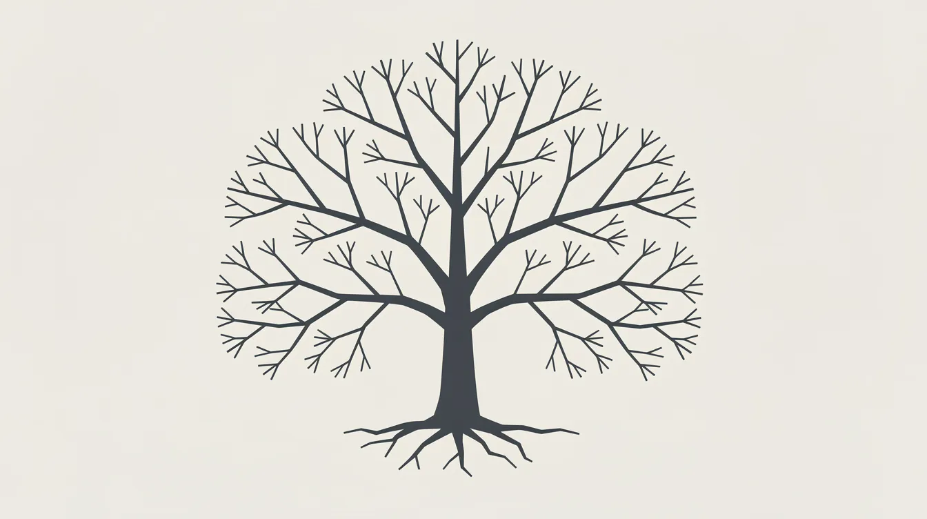 The image depicts a large tree with numerous branches extending outward, symbolizing the concept of a branching topic structure essential for effective semantic SEO. This structure helps search engines understand user intent and improves search engine rankings by organizing content into relevant clusters and utilizing semantic keywords.