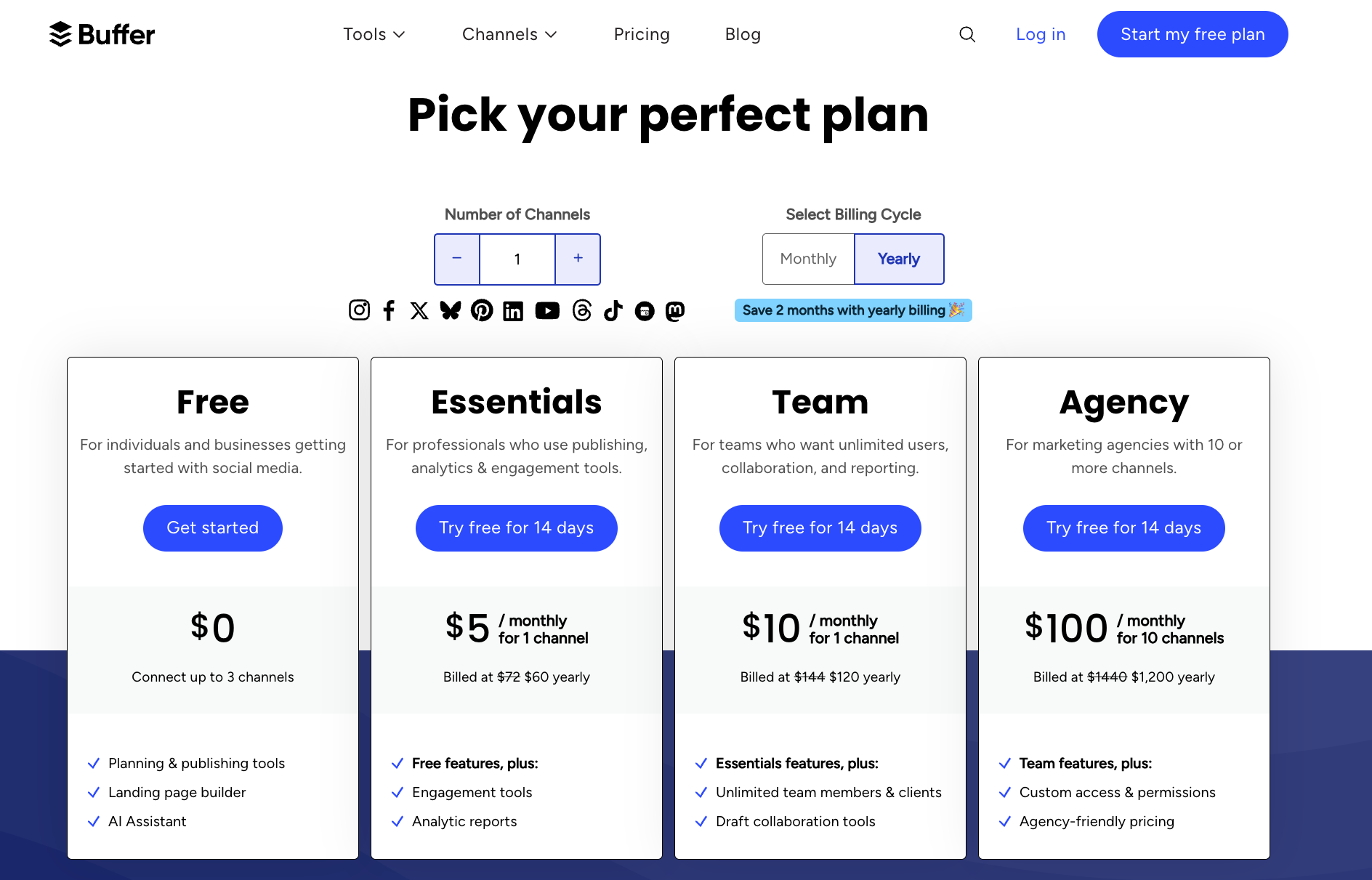 Buffer’s flat-rate pricing structure.