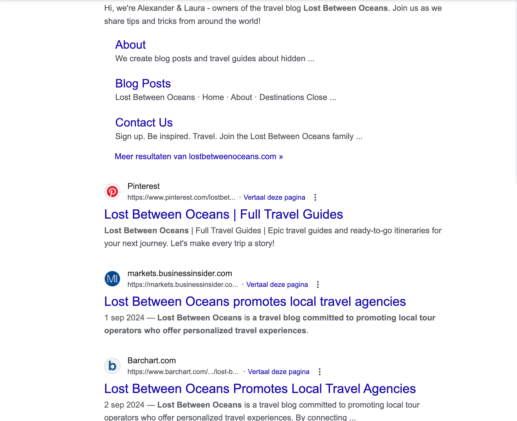 Type our name in Google and you'll see this.