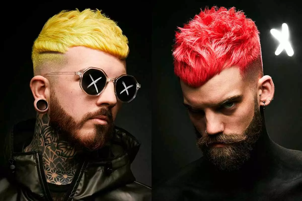 Two men with hair color