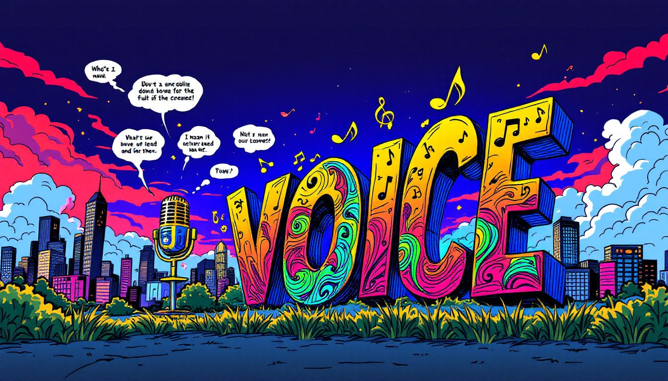 An illustration depicting the concept of brand voice.