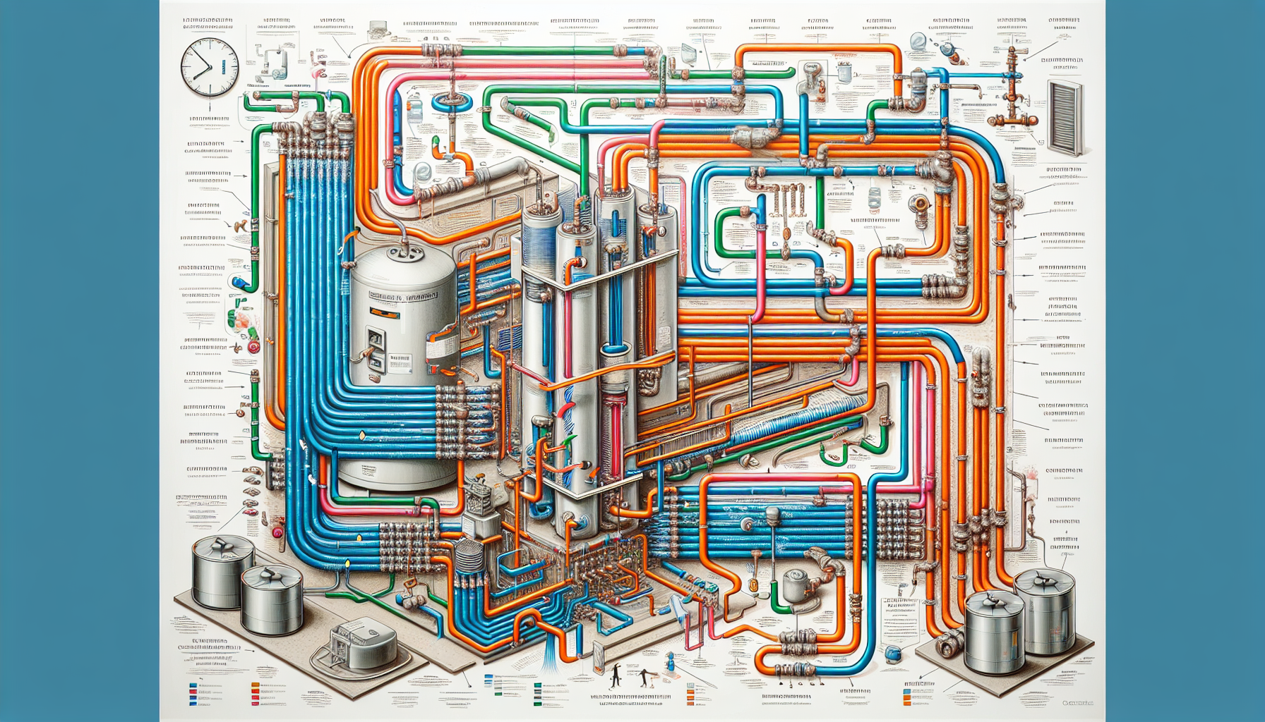 A diagram explaining how continuous hot water systems operate.