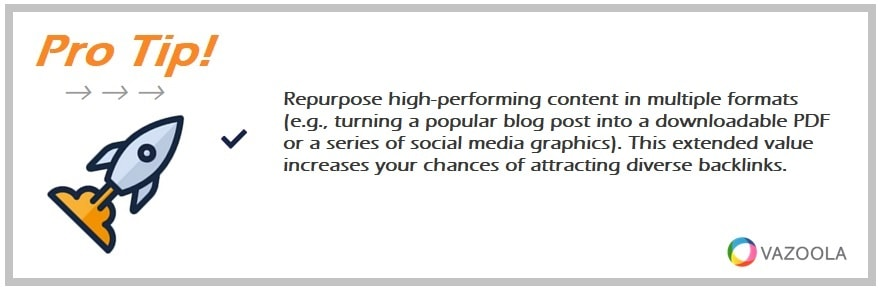 Repurpose high-performing content in multiple formats (e.g., turning a popular blog post into a downloadable PDF or a series of social media graphics). This extended value increases your chances of attracting diverse backlinks.