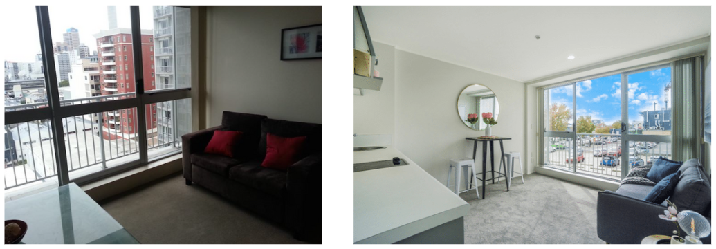 Professionals photos attract quality tenants - If both these units were the same price which would you choose to view?