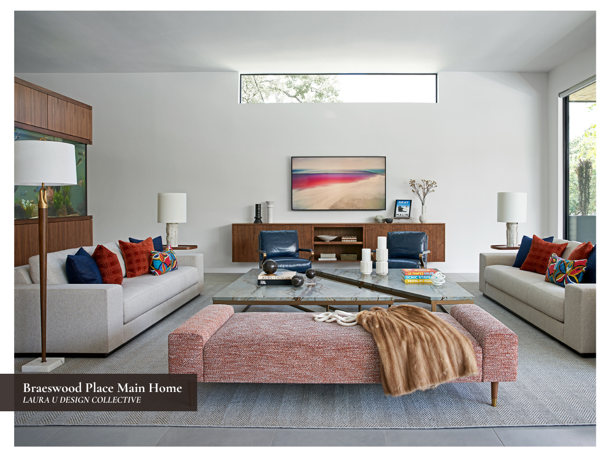 the living room in our Braeswood Place project