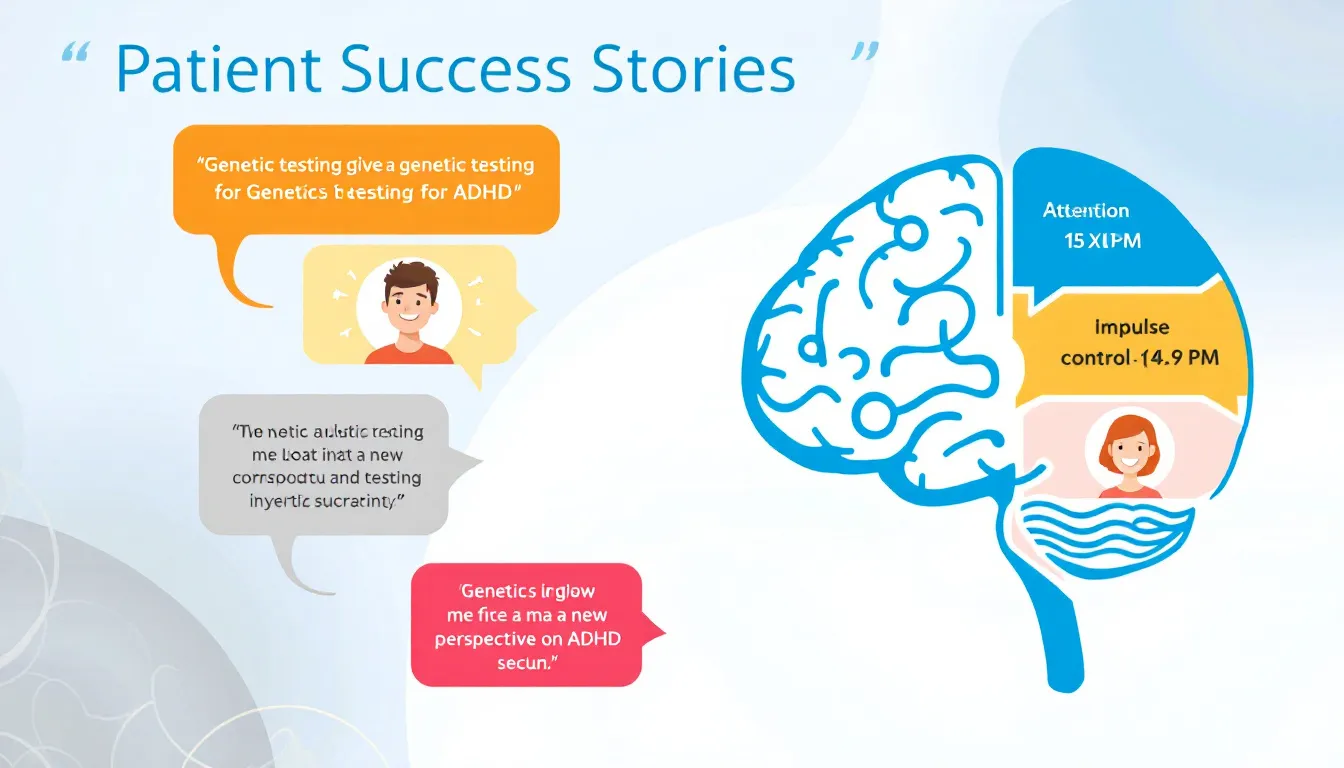 Genetic Testing for ADHD: Personalising Your Treatment Options 6 A collage of patient success stories related to genetic testing for ADHD.