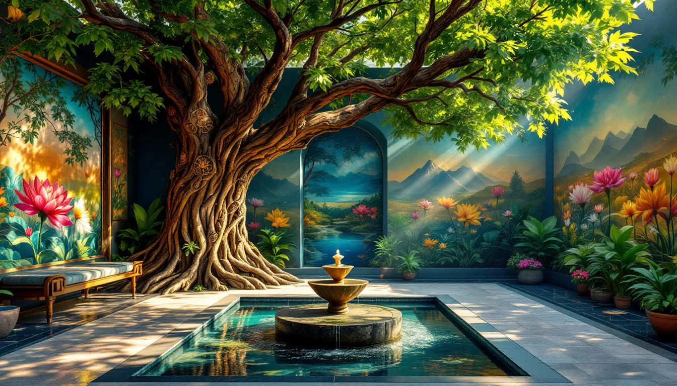 A peaceful meditation space representing the essence of kundalini yoga.