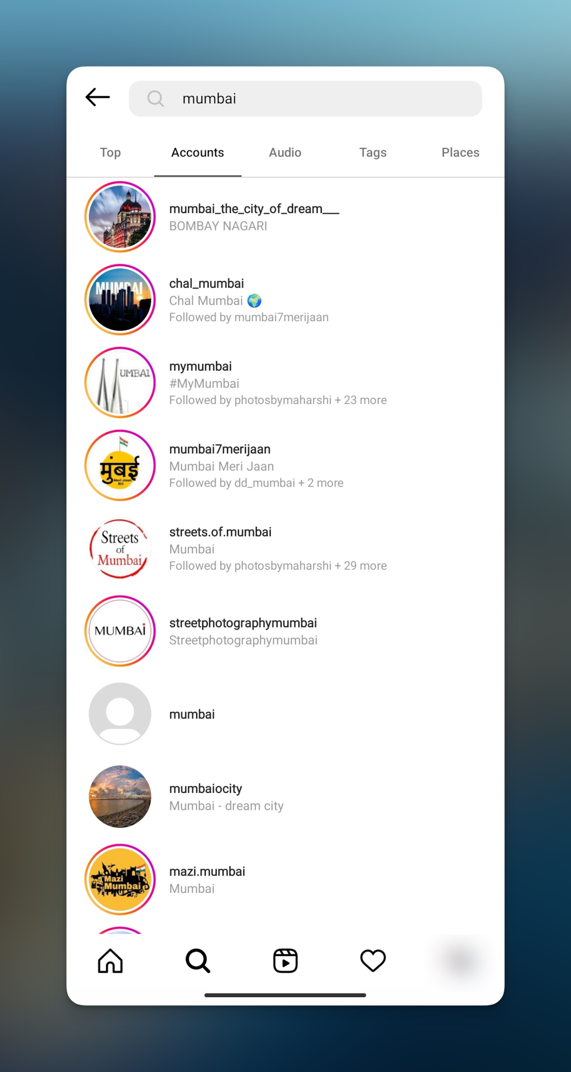 Remote.tools shows a list of Instagram accounts in Instagram search