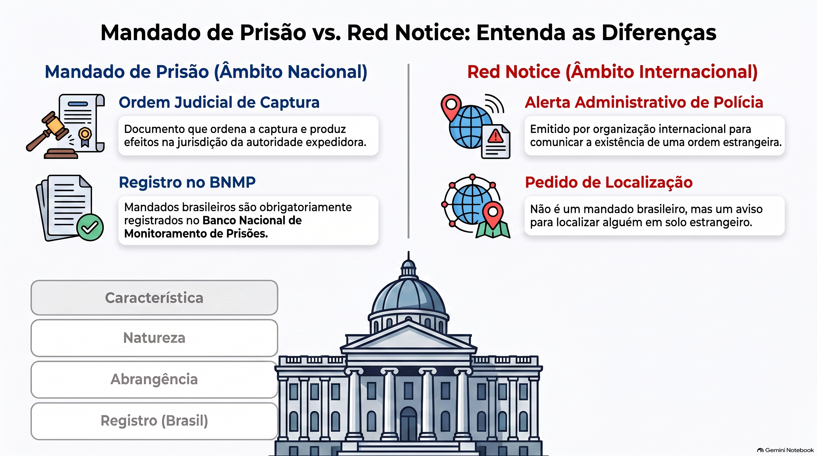 Qual &eacute; a diferen&ccedil;a entre a red notice e o mandado de pris&atilde;o expedido por um juiz?