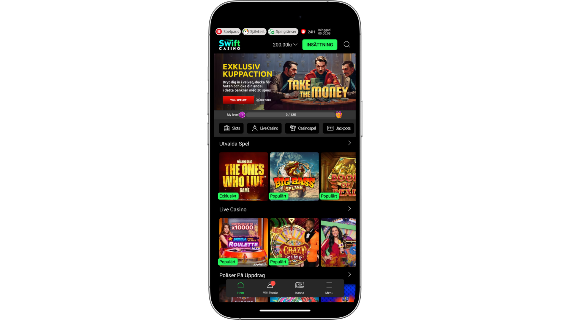 Swift casinos mobilapp