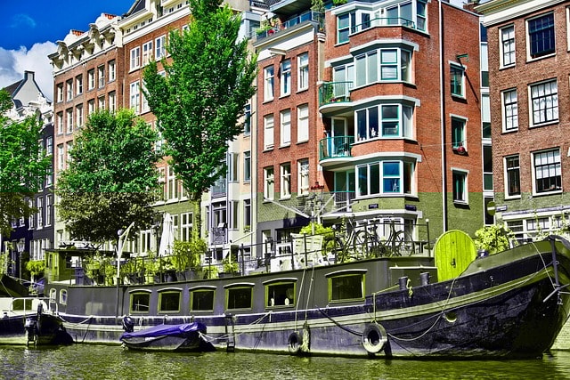 channel, canal, amsterdam, waterway, house boat, netherlands, amsterdam, amsterdam, amsterdam, amsterdam, amsterdam