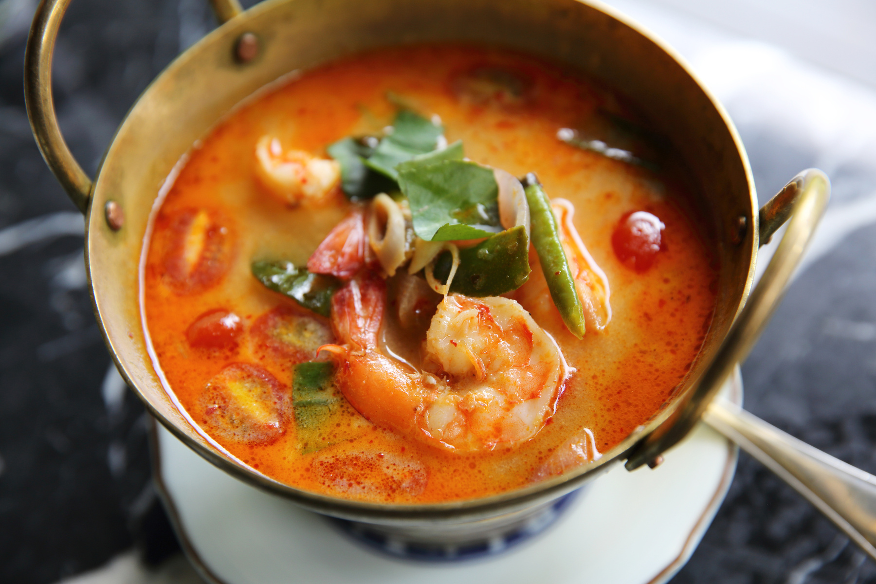 Tom Yum Soup: A flavourful Thai appetizer from KB Thai in Woy Woy, perfect for starting your meal