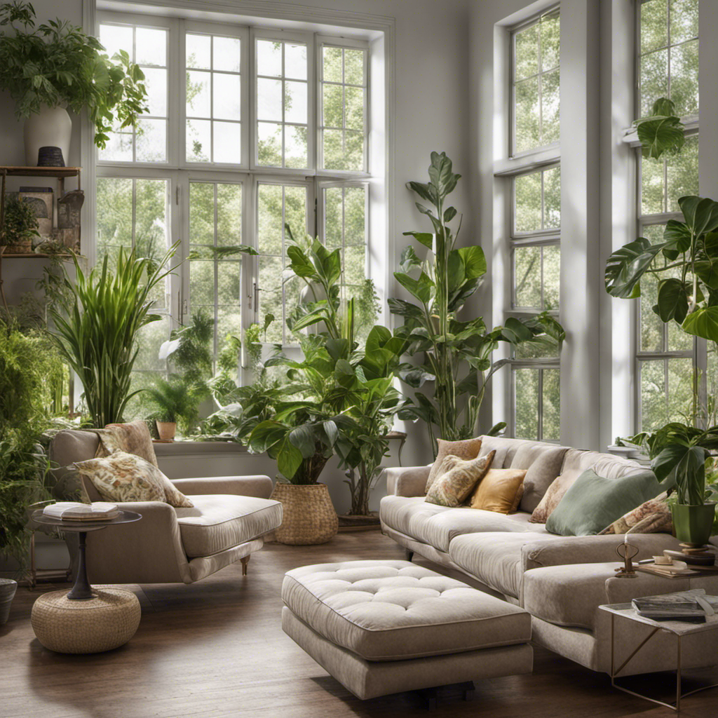 A picture of a room with a variety of indoor plants adding a tropical flair