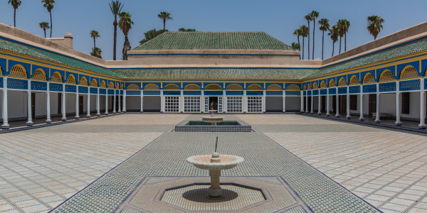 Patios du Palais de Bahia du vizir si Moussa au Maroc, un des lieux à ne pas manquer.