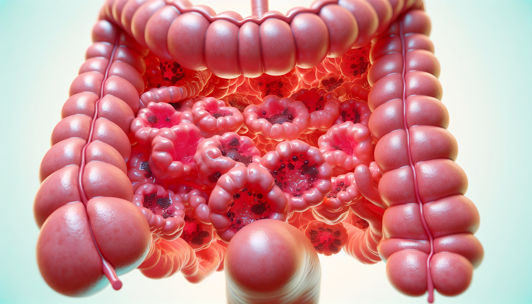 Illustration of healthy cells in the colon and rectum