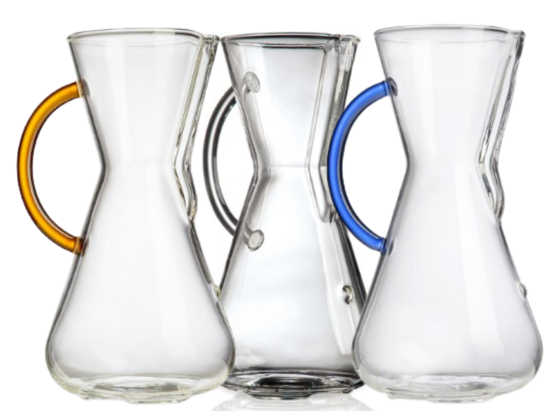 Cafeteiras Chemex Glass Handle. Imagem: www.chemexcoffeemaker.com