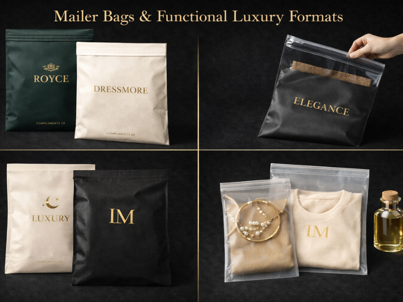 An illustration of a Mailer Bags & Functional Luxury Formats