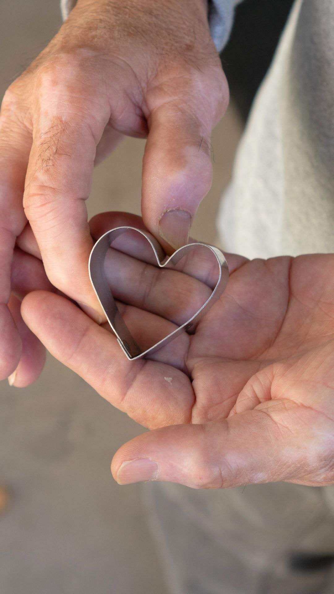 My dad's hands and original heart mold!